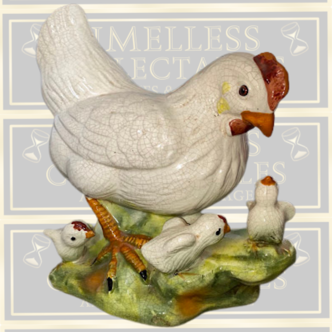 Vintage Large French Hen & Chicks Farmhouse Appeal