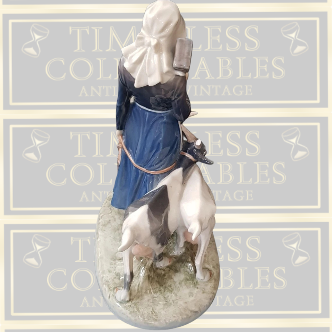 Vintage Royal Copenhagen Girl & Goats Figurine