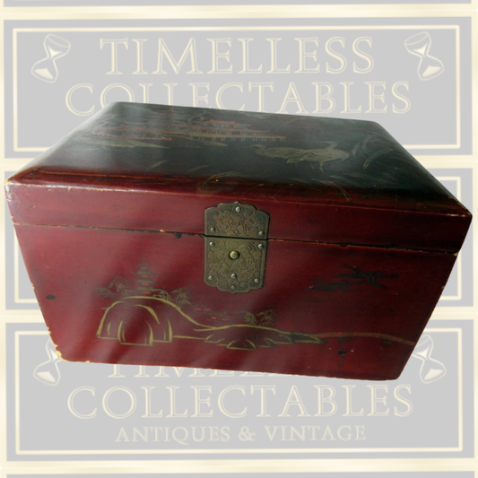Antique Japanese Lacquerware Tea Caddy Box