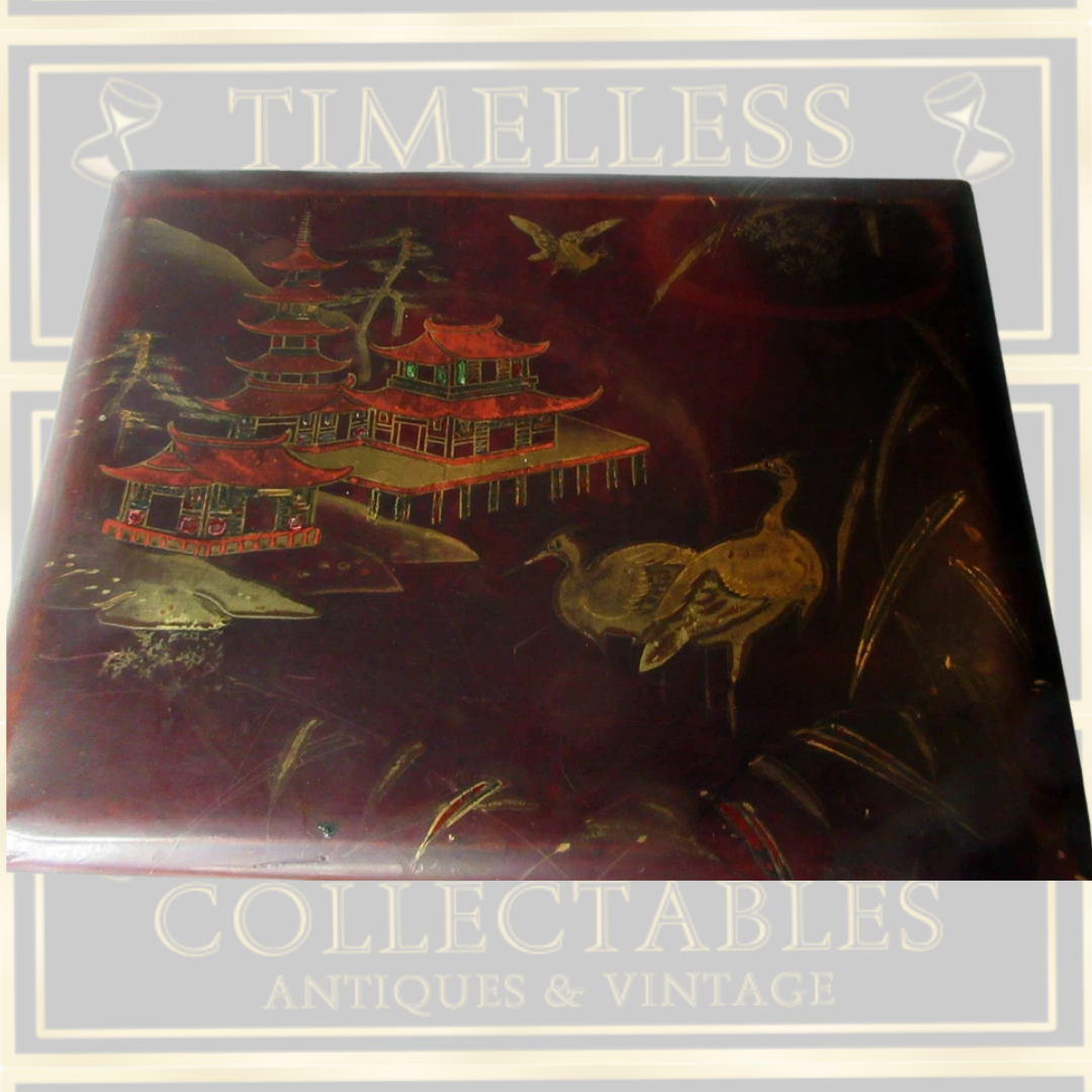 Antique Japanese Lacquerware Tea Caddy Box