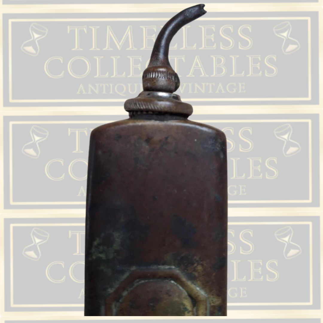 Antique Oiler-Small Machinery-Screw Top Oil Can Thumb Press