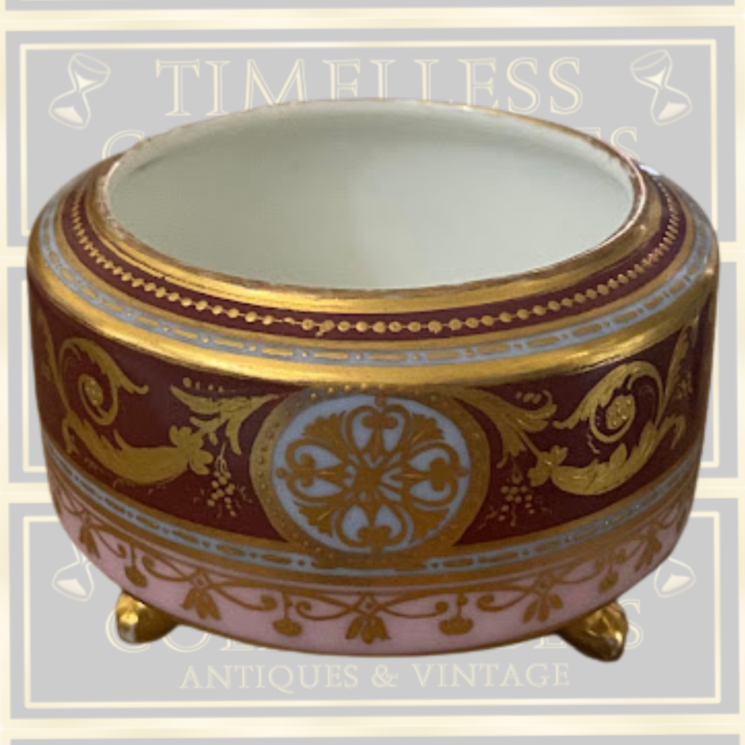 Antique Royal Vienna Style Footed Porcelain Sugar Box