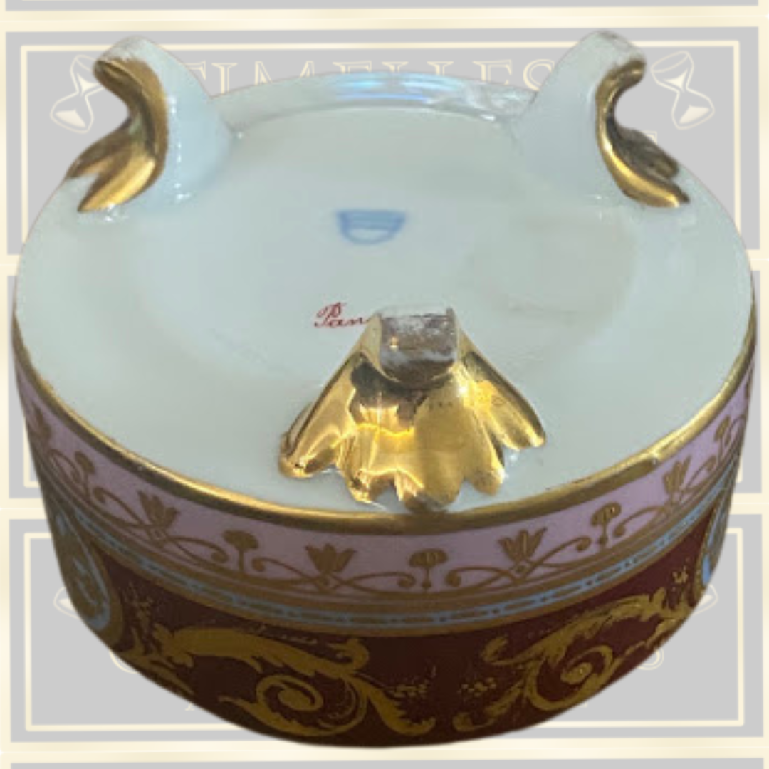 Antique Royal Vienna Style Footed Porcelain Sugar Box