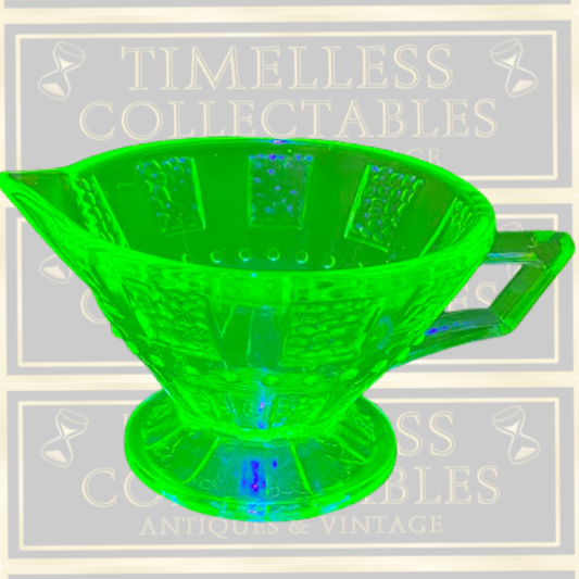 Vintage Art Deco Uranium Glass Cream Jug