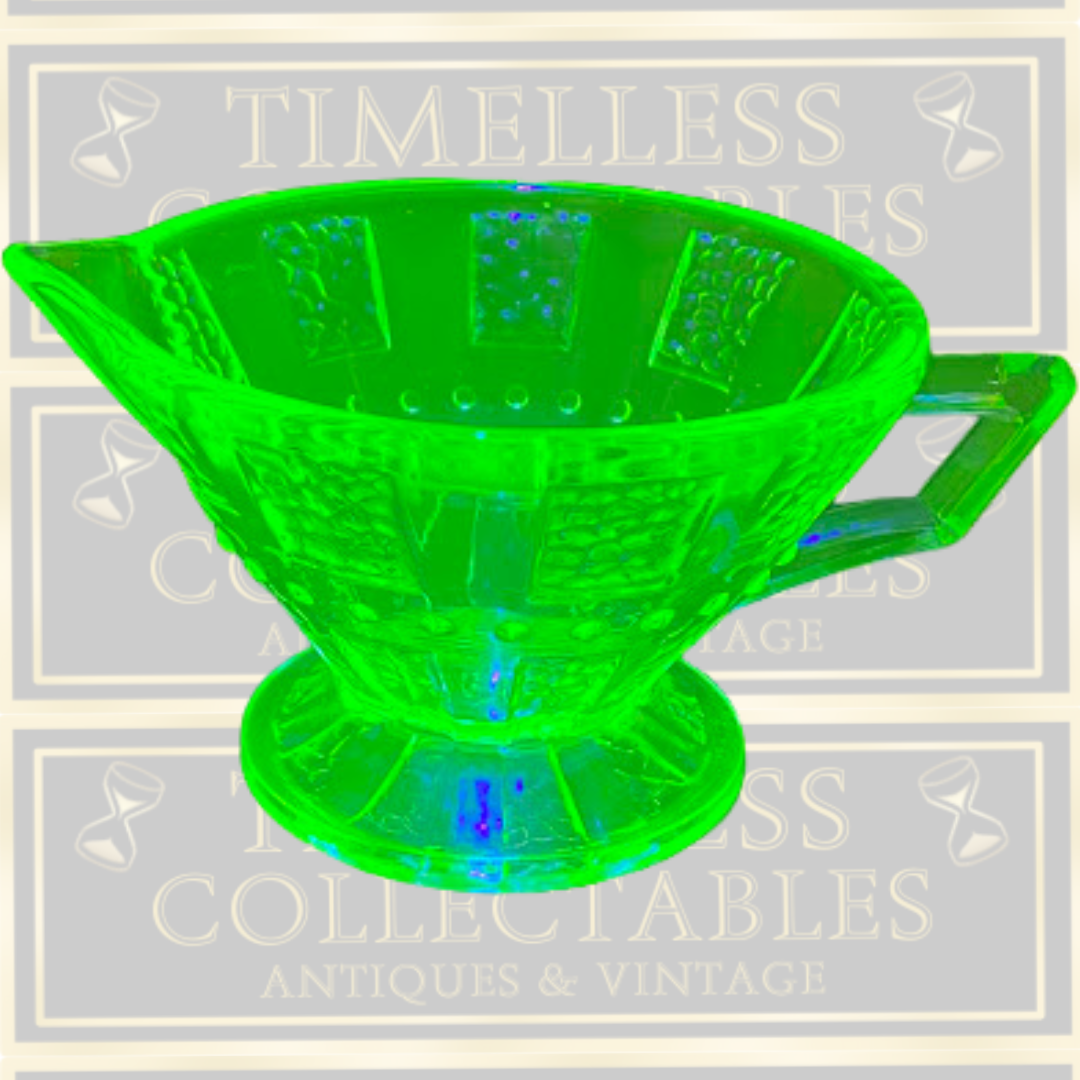 Vintage Art Deco Uranium Glass Cream Jug