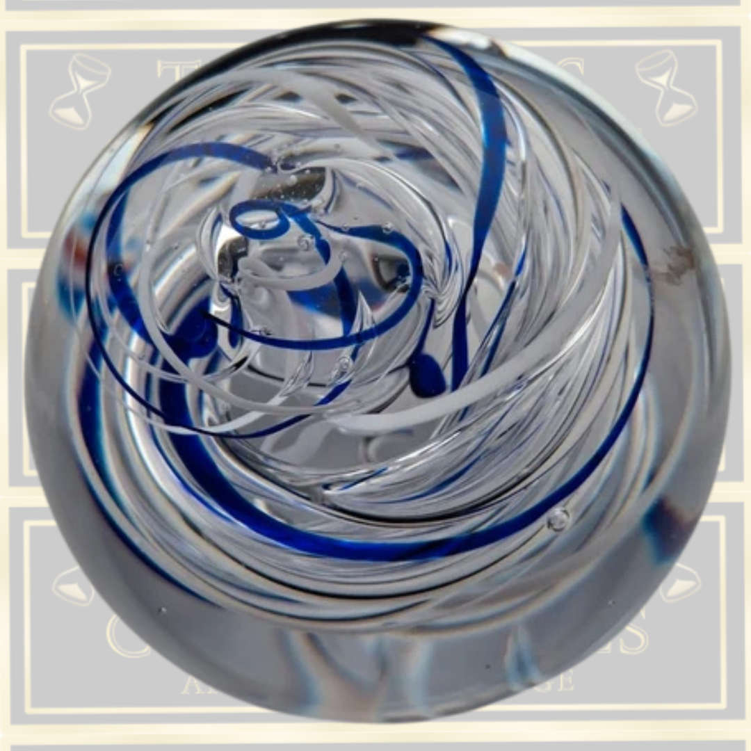 Vintage Paul Miller Langham Signed Glass Paperweight