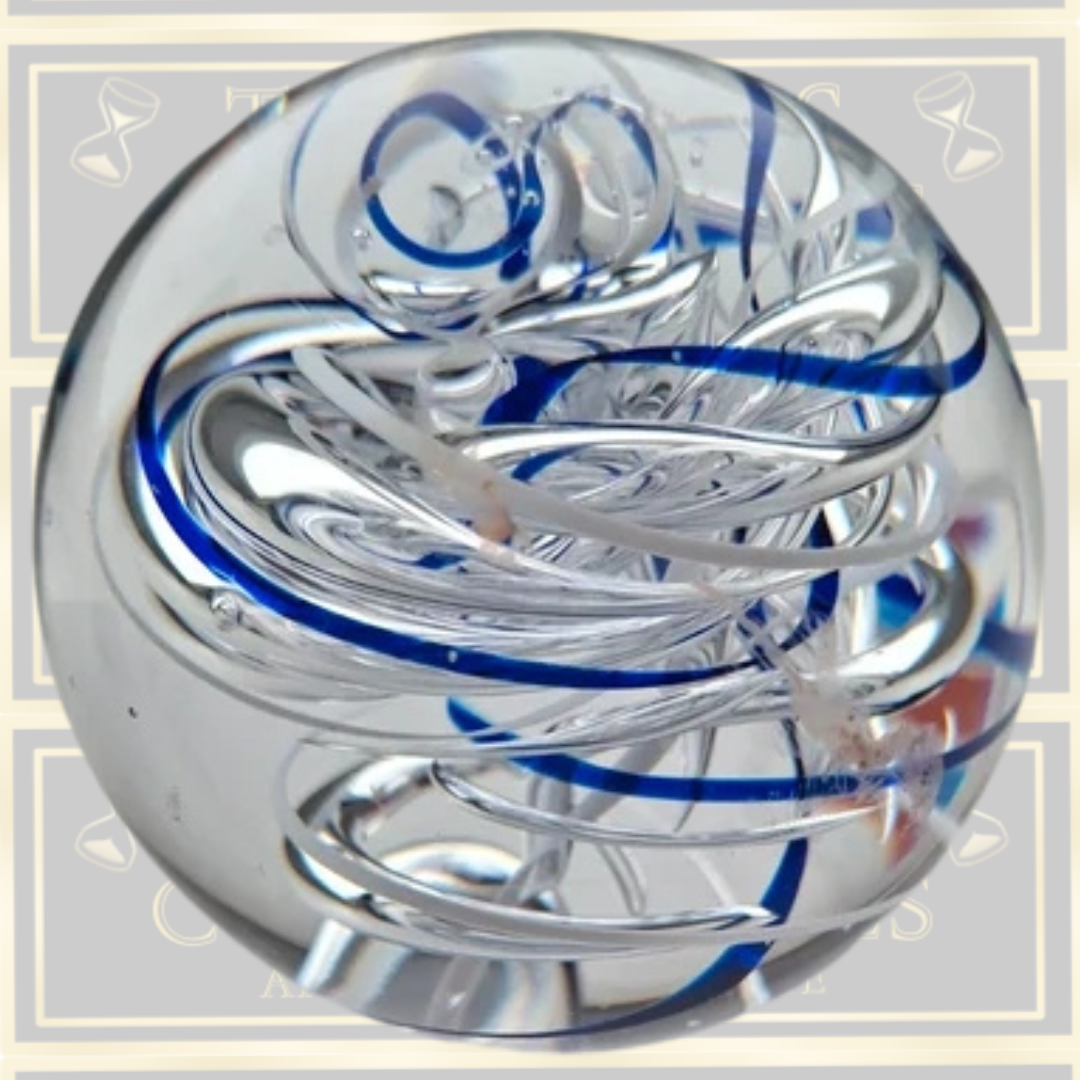 Vintage Paul Miller Langham Signed Glass Paperweight