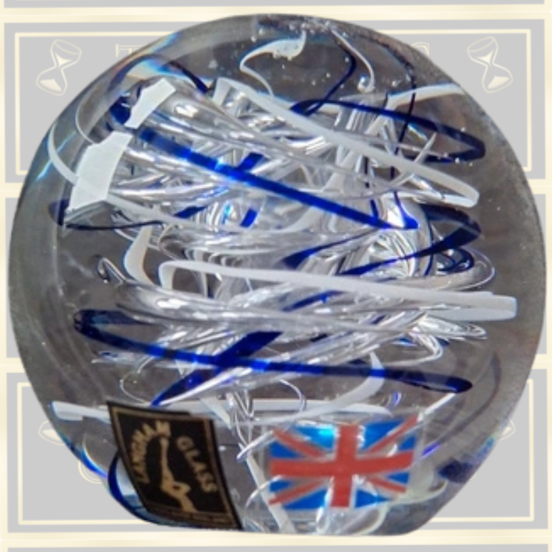 Vintage Paul Miller Langham Signed Glass Paperweight