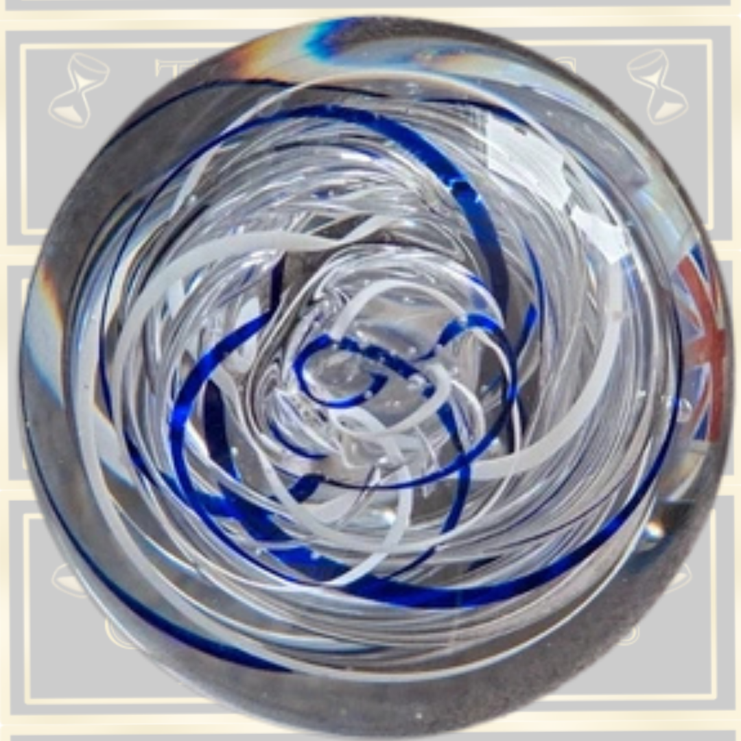 Vintage Paul Miller Langham Signed Glass Paperweight