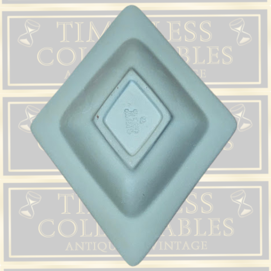 Vintage Wedgwood Jasperware Green Diamond Trinket Dish