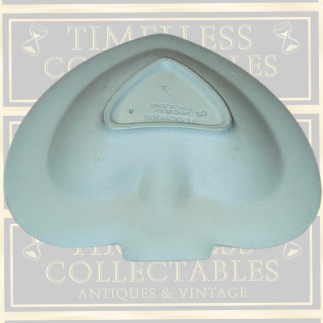 Vintage Wedgwood Green Jasperware Spade Shape Pin Dish