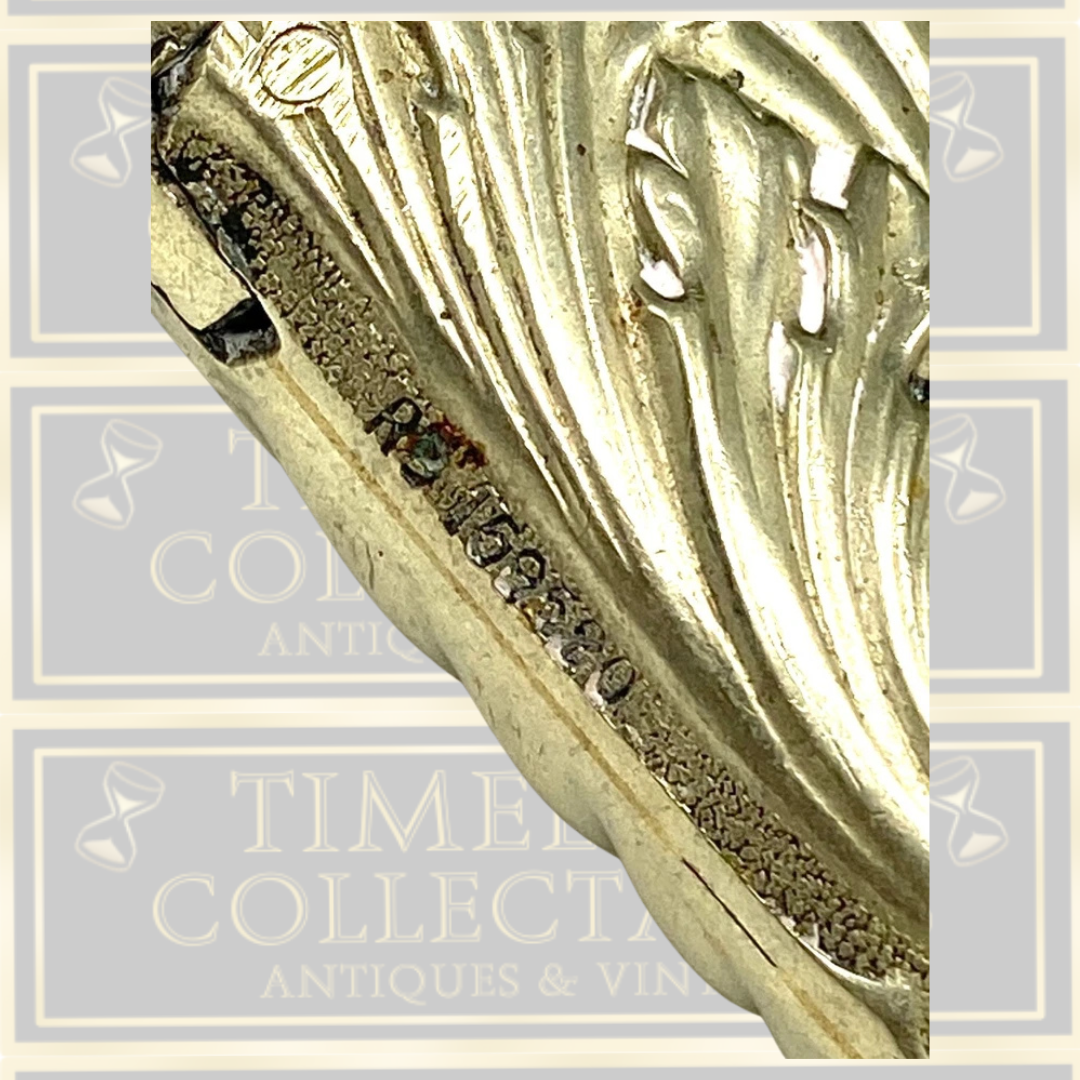 Antique Silver Plated Match Vesta Case Shelled Floral