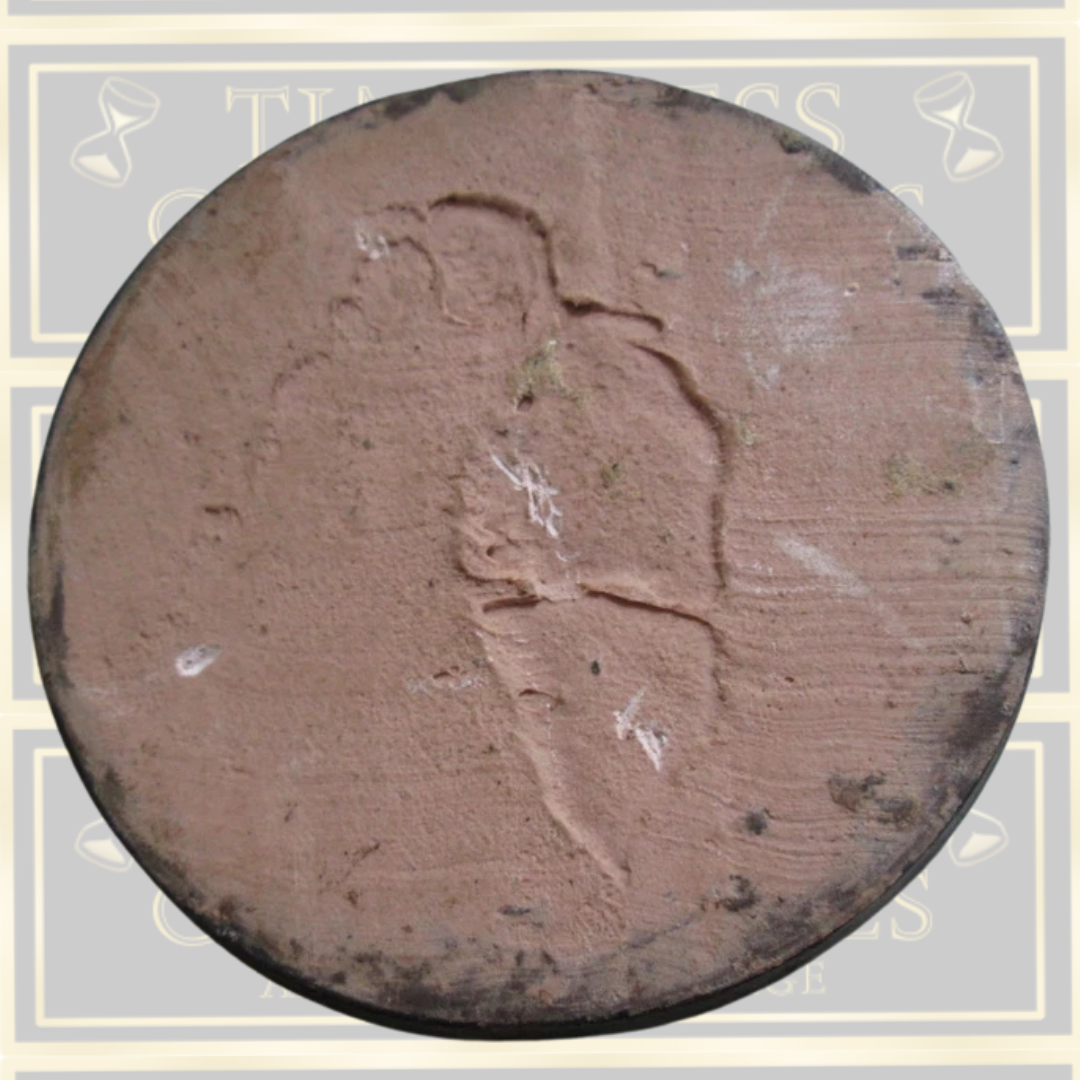 Antique Portrait Painting Terracotta Plaque