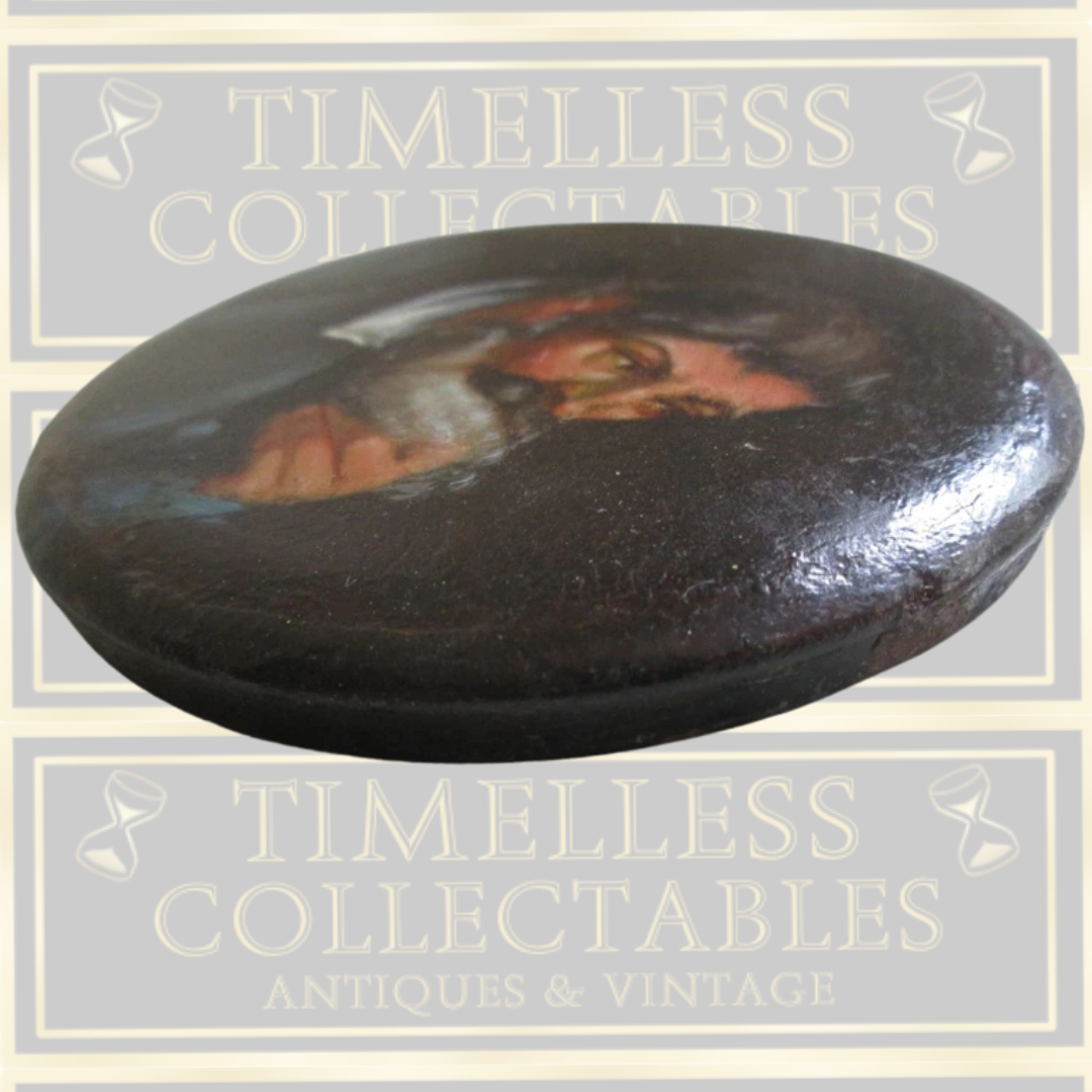 Antique Portrait Painting Terracotta Plaque