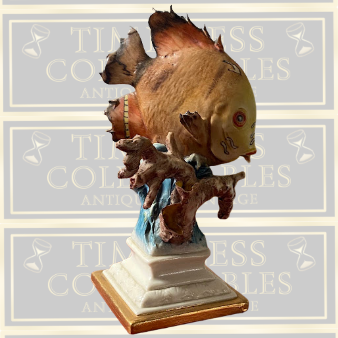 Vintage Capodimonte Angelfish Sea Life Sculpture