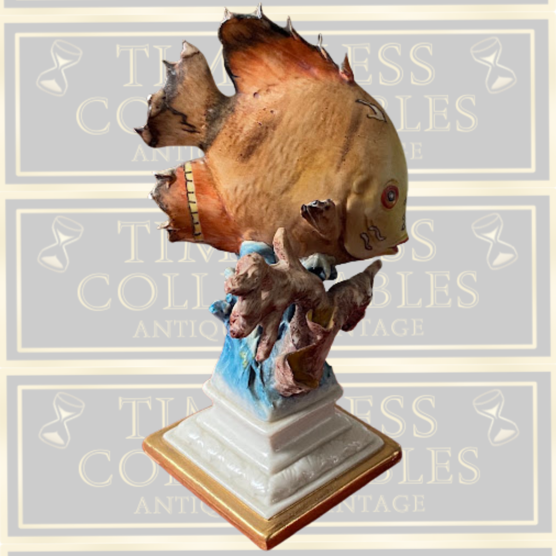 Vintage Capodimonte Angelfish Sea Life Sculpture