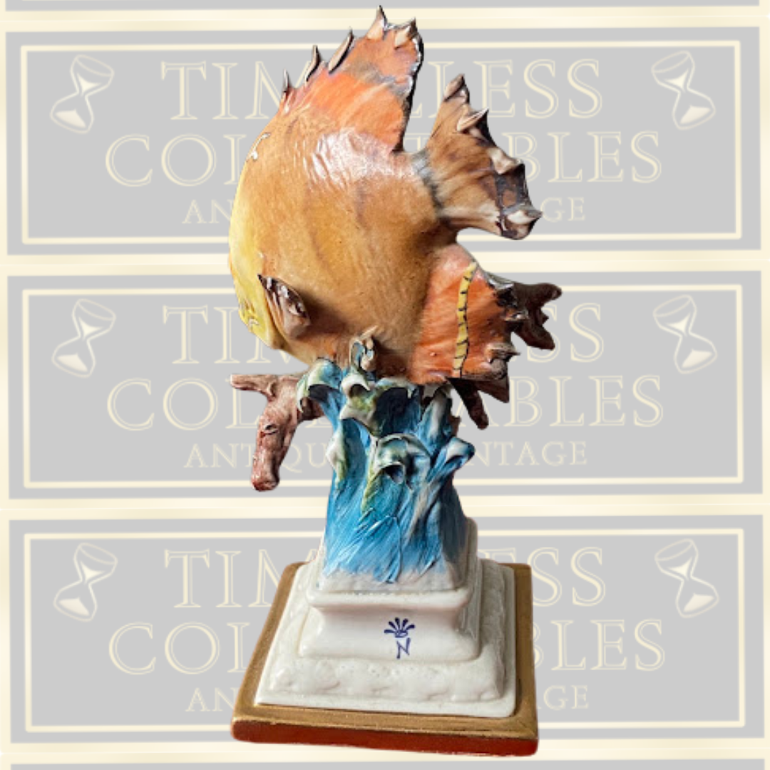 Vintage Capodimonte Angelfish Sea Life Sculpture
