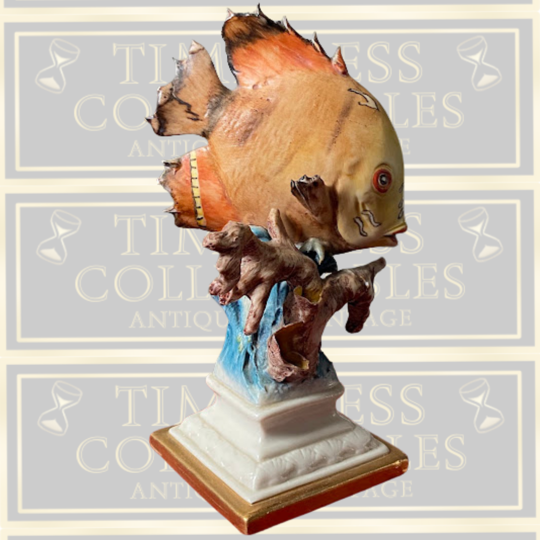 Vintage Capodimonte Angelfish Sea Life Sculpture