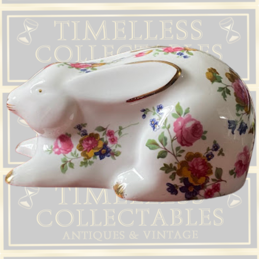 Vintage Fenton Floral Rabbit