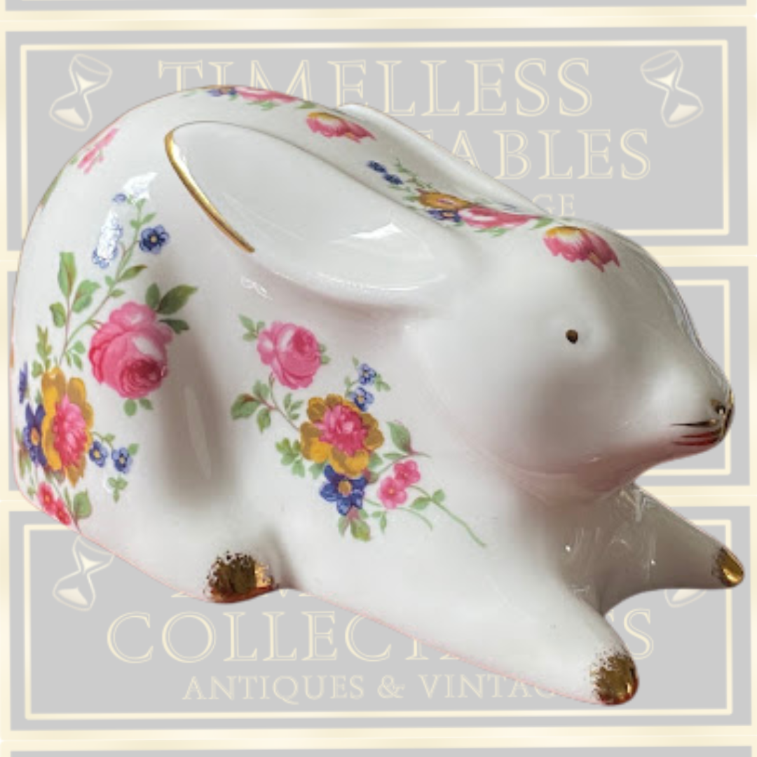 Vintage Fenton Floral Rabbit