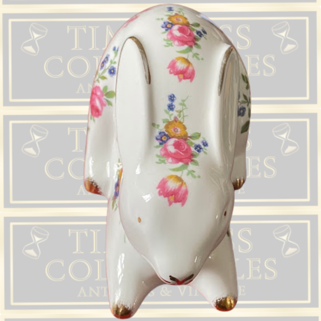 Vintage Fenton Floral Rabbit