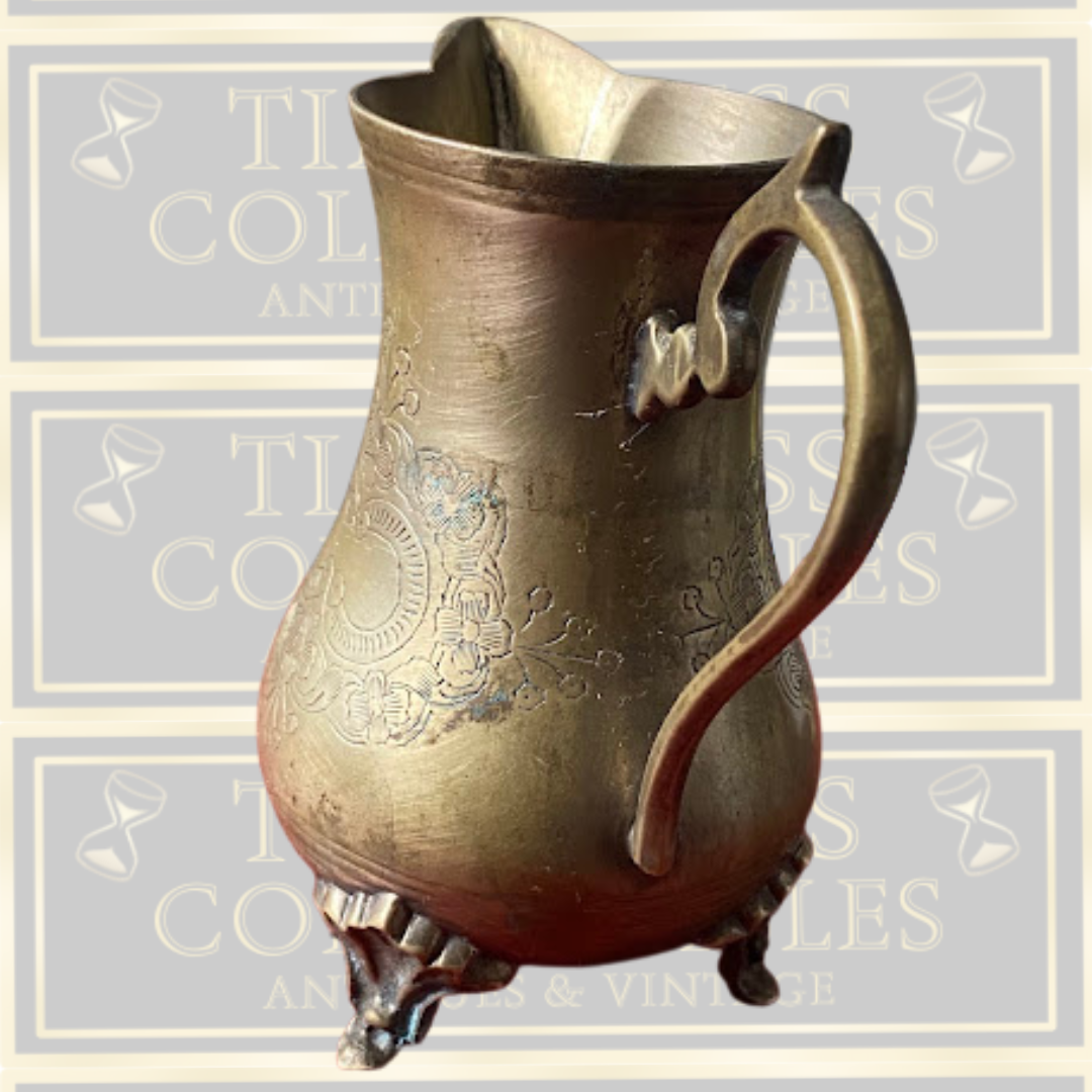 Vintage Engraved Brass Tea Serving Set