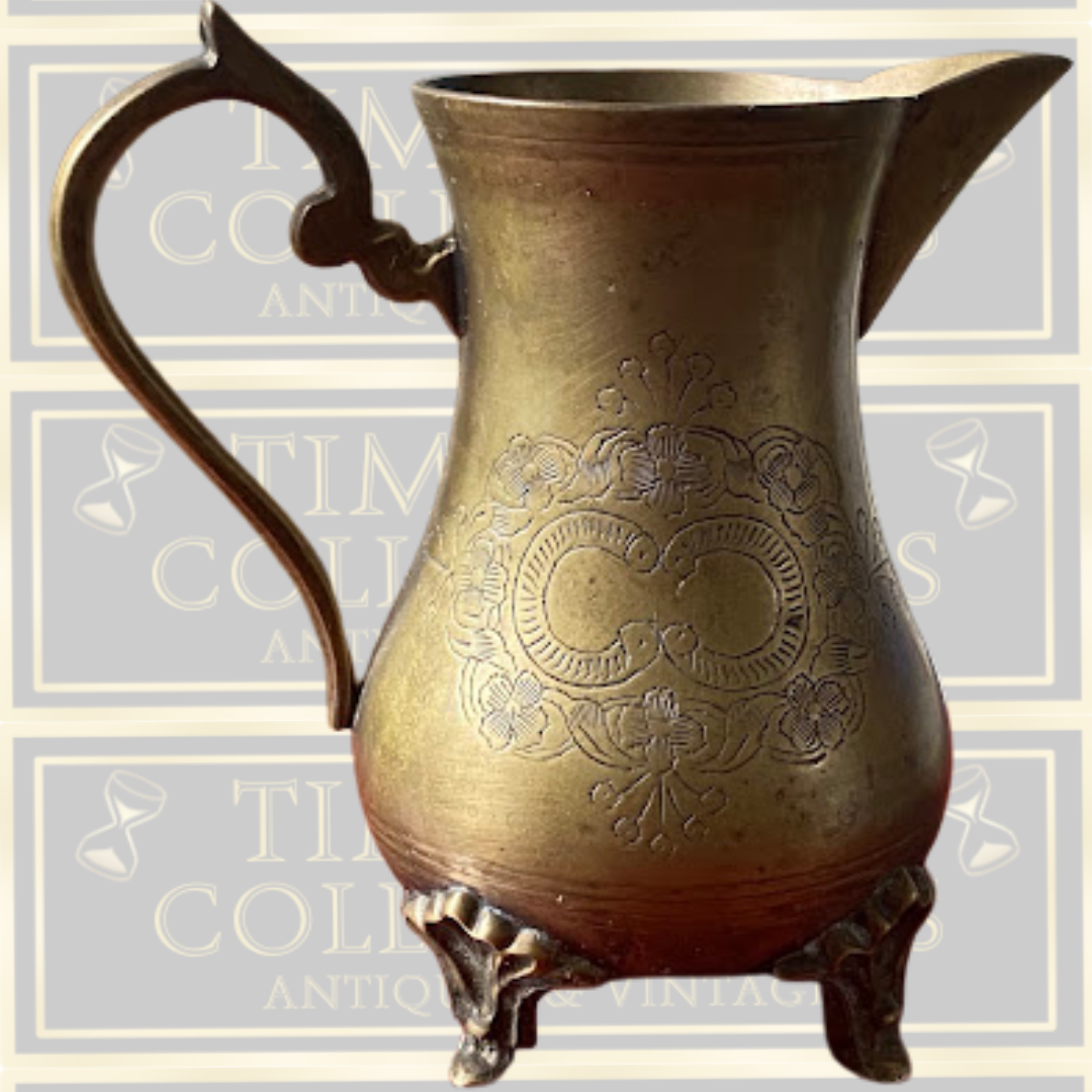 Vintage Engraved Brass Tea Serving Set