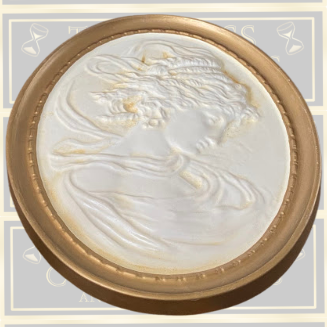 Vintage Oval Wall "East Wind"&"West Wind" Cameo Plaques