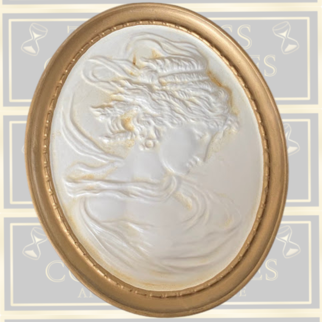 Vintage Oval Wall "East Wind"&"West Wind" Cameo Plaques