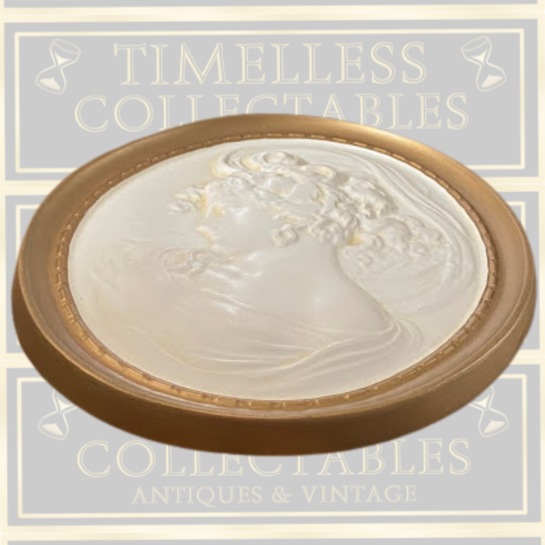 Vintage Oval Wall "East Wind"&"West Wind" Cameo Plaques