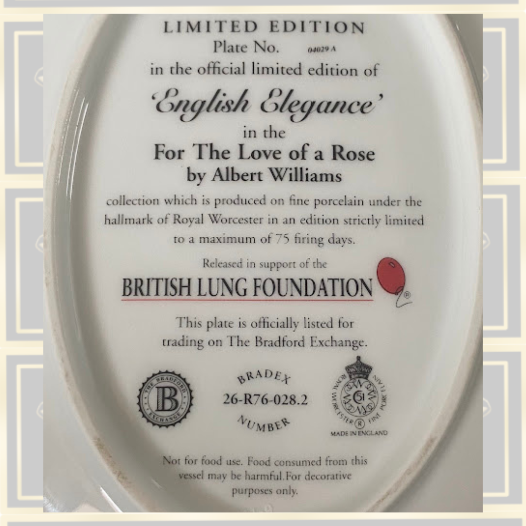 Royal Worcester Limited Edition Albert Williams Plate
