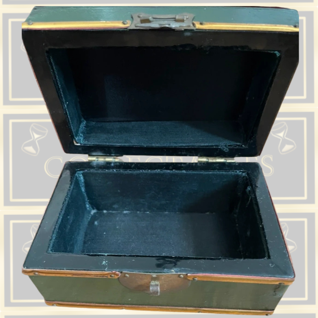 Vintage Brass & Wooden Cherubs Trinket Box