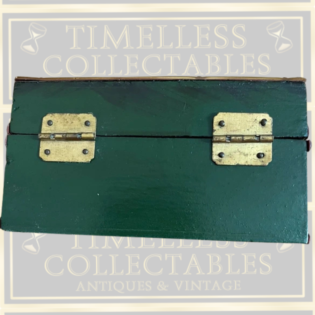 Vintage Brass & Wooden Cherubs Trinket Box