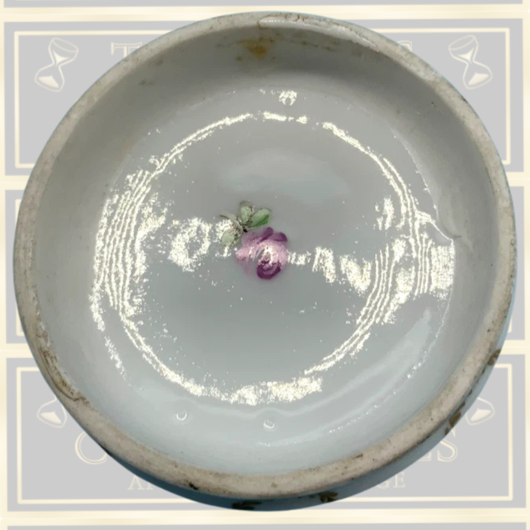 Antique Sevres Porcelain Floral Lidded Trinket Box