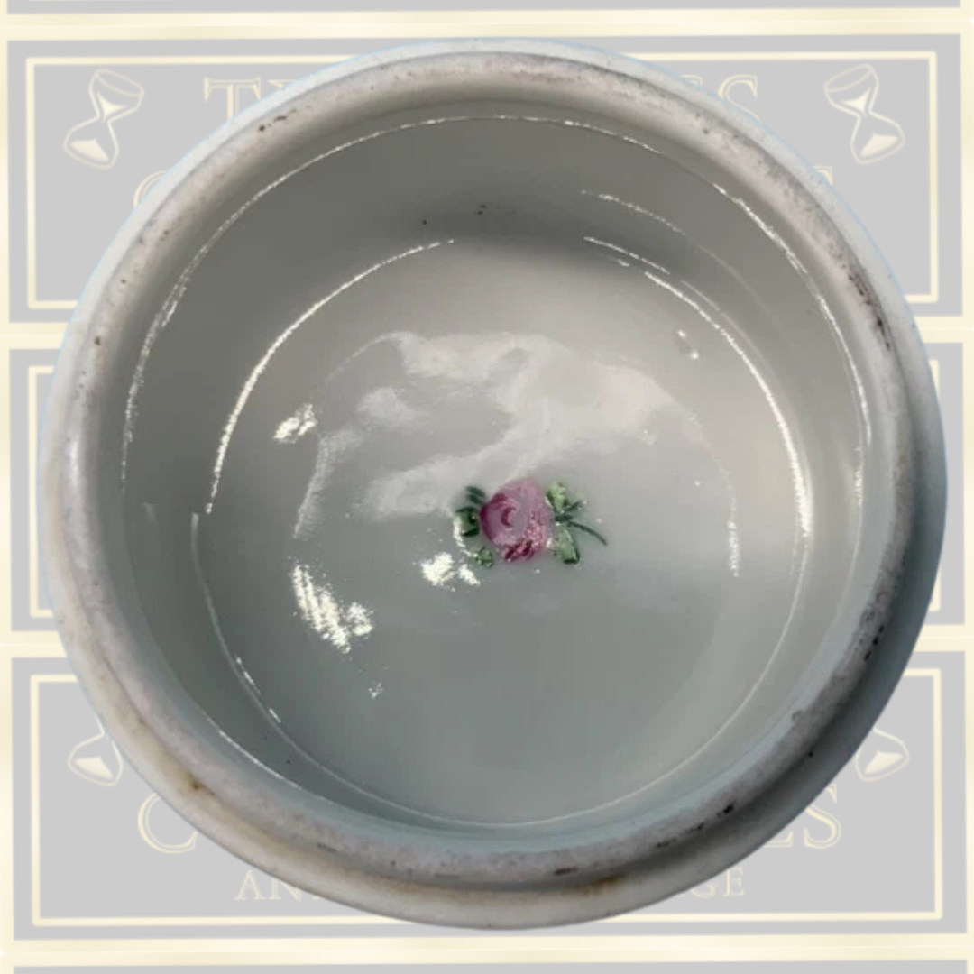 Antique Sevres Porcelain Floral Lidded Trinket Box