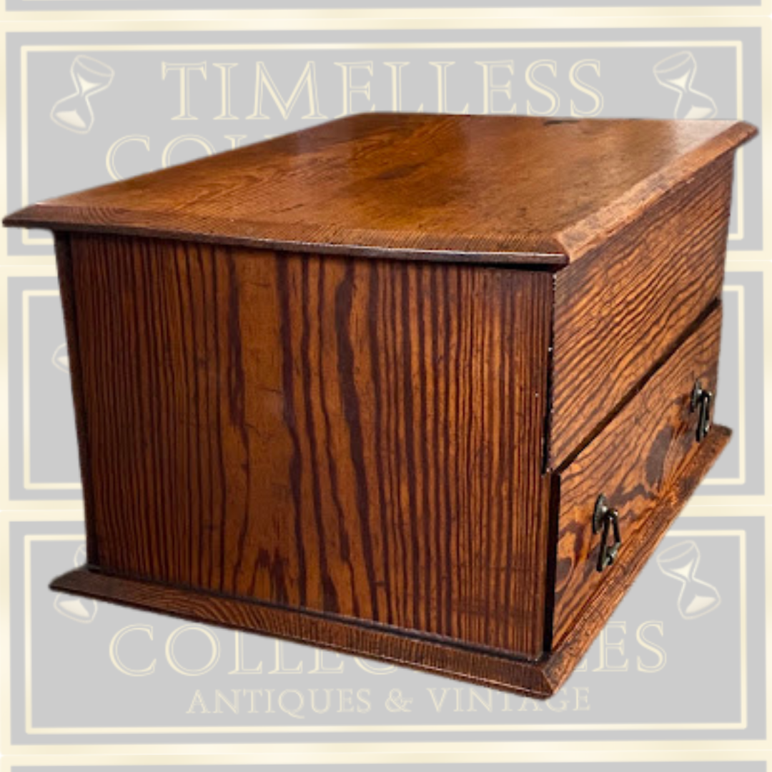 Antique Quartersawn Oak Large Desktop Organizer Box