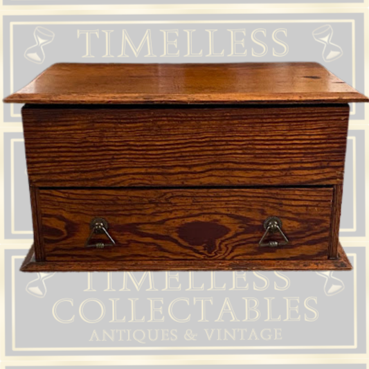 Antique Quartersawn Oak Large Desktop Organizer Box