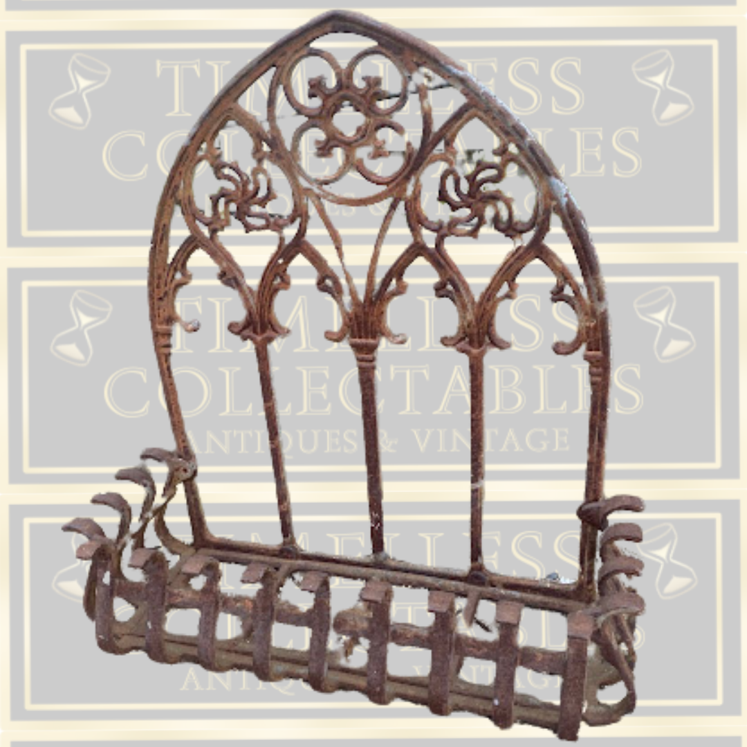 Vintage Cast Iron Rustic Gothic Window Design Wall Planter