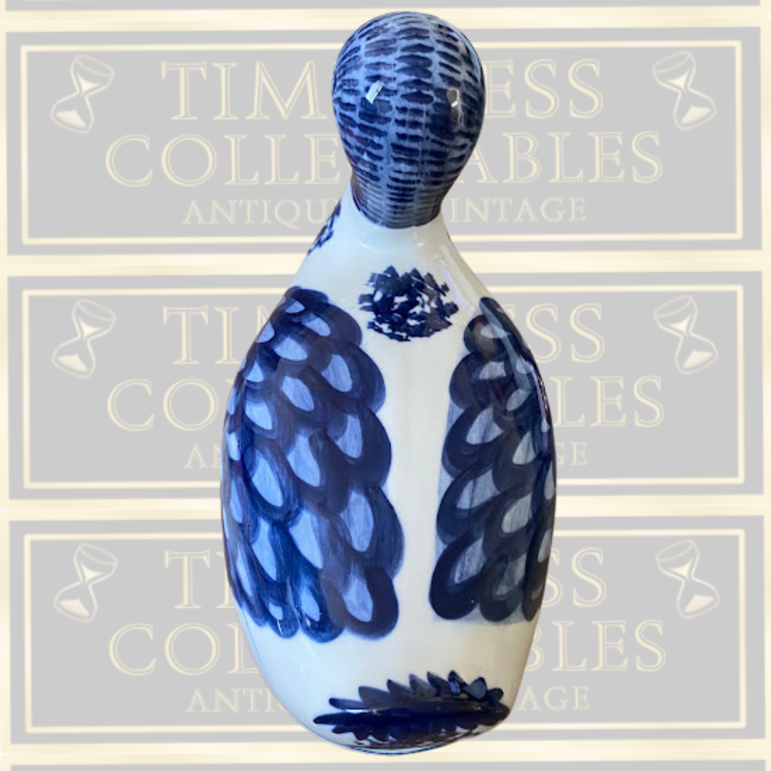 Vintage Large Nora Fenton Blue & White Ceramic Duck