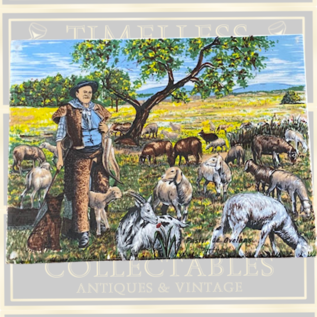 Vintage Hand Painted shepherd Tile