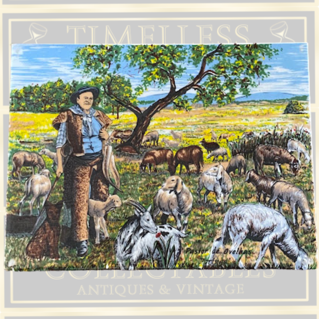 Vintage Hand Painted shepherd Tile