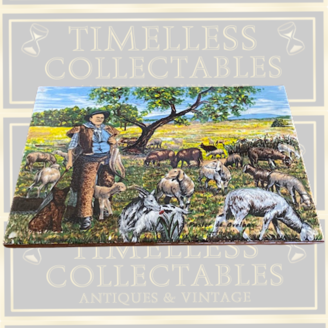 Vintage Hand Painted shepherd Tile