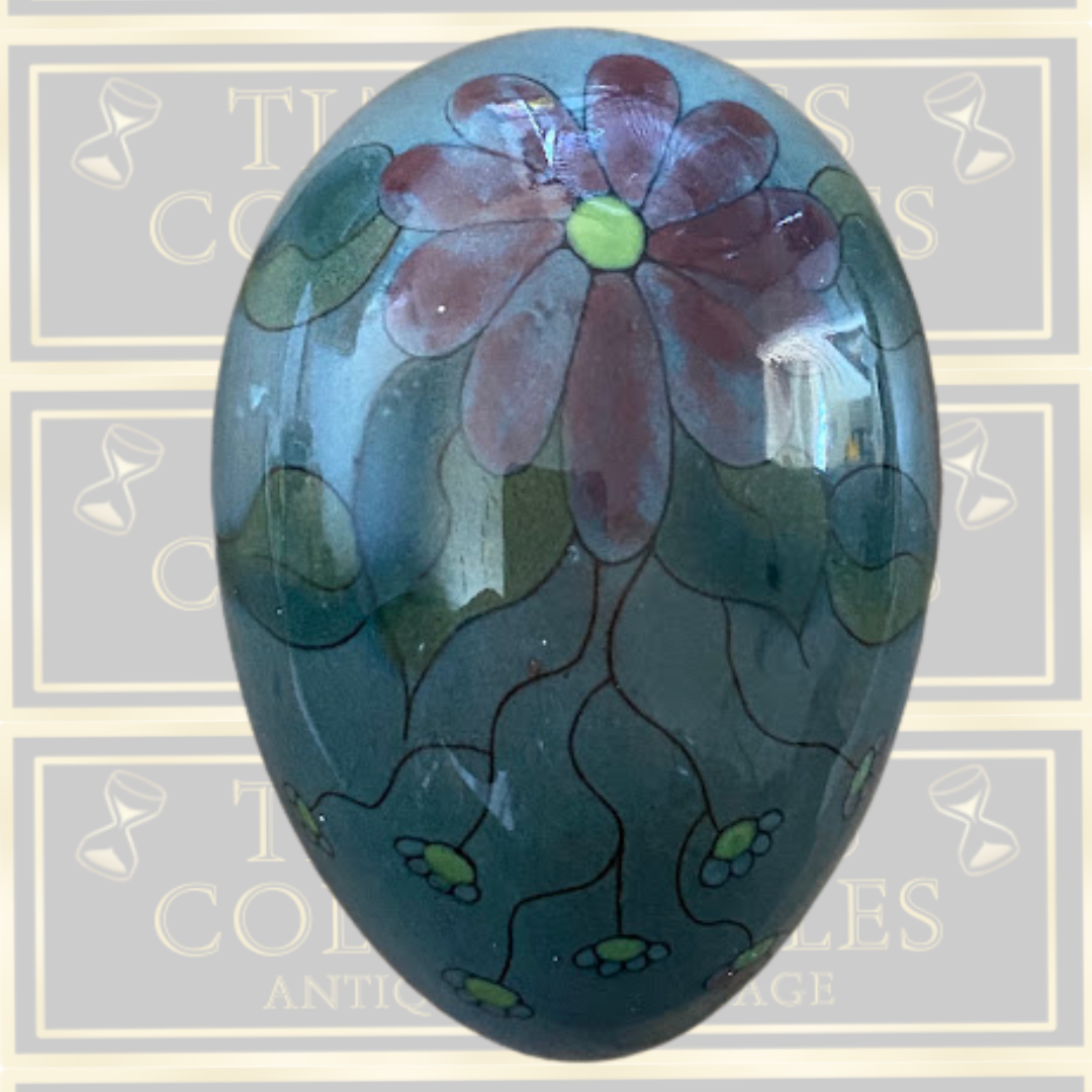 Vintage Moorcroft Floral Pottery Egg-Shaped Trinket