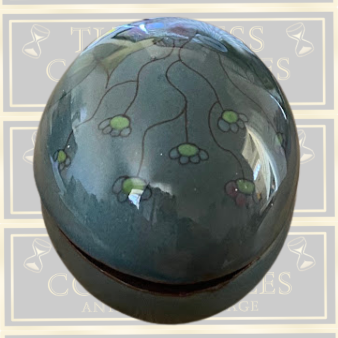 Vintage Moorcroft Floral Pottery Egg-Shaped Trinket
