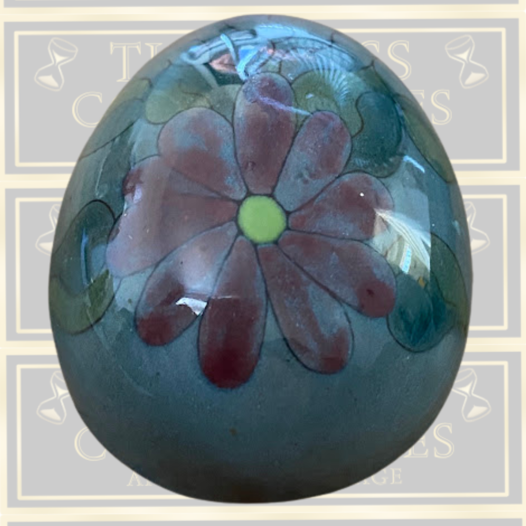 Vintage Moorcroft Floral Pottery Egg-Shaped Trinket