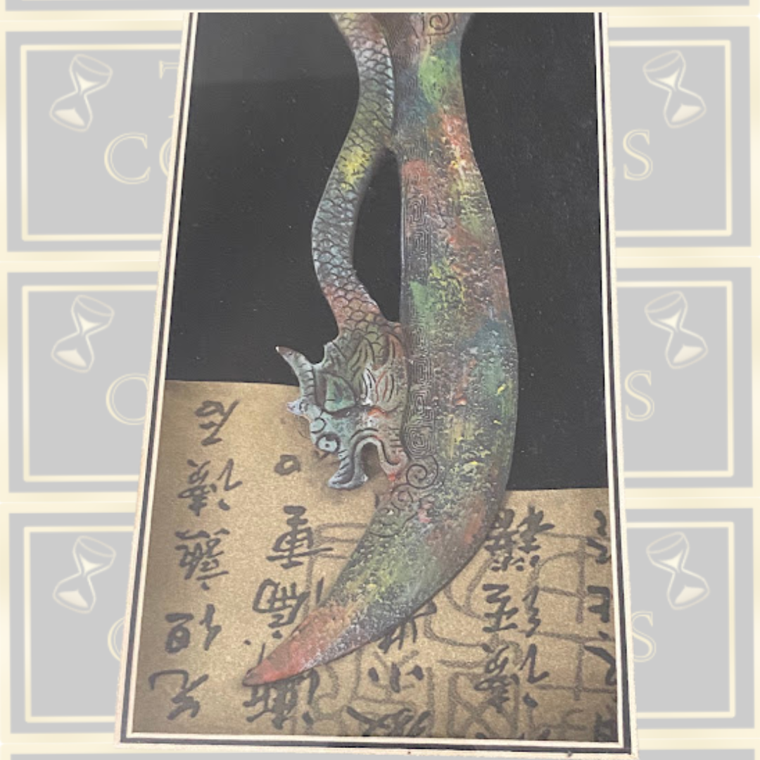 Vintage Traditional Chinese Ceremonial Ruyi Scepter Serpentine dragon