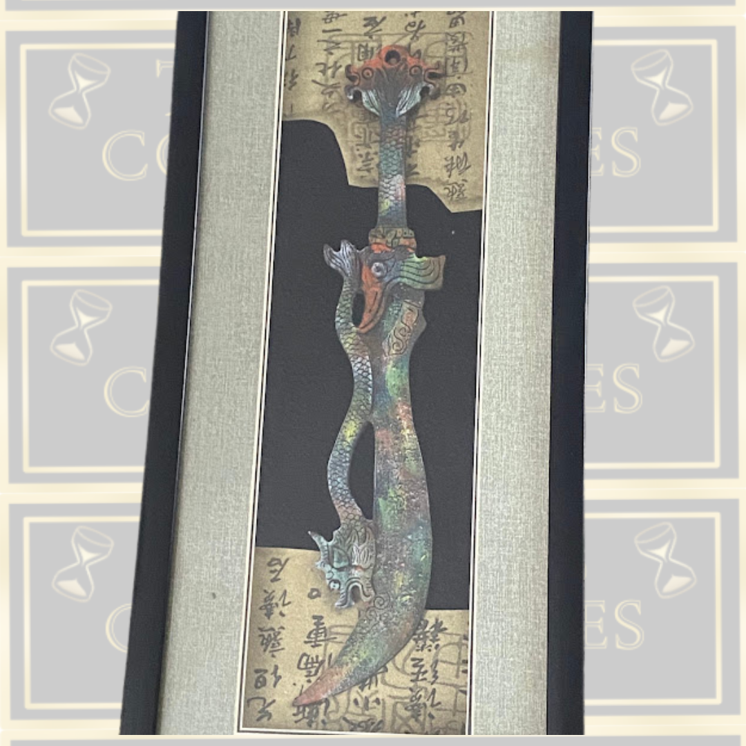 Vintage Traditional Chinese Ceremonial Ruyi Scepter Serpentine dragon