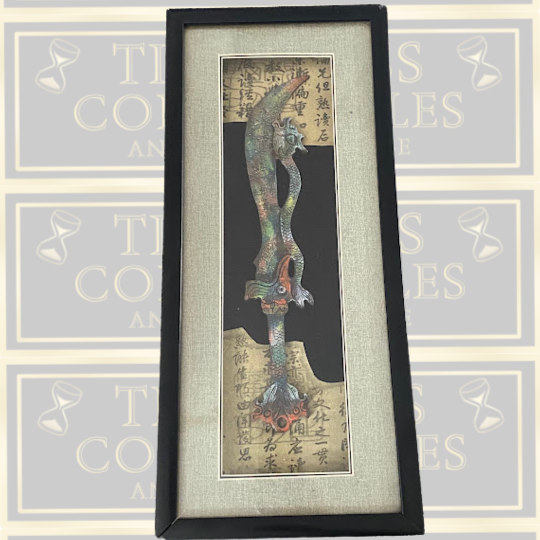 Vintage Traditional Chinese Ceremonial Ruyi Scepter Serpentine dragon