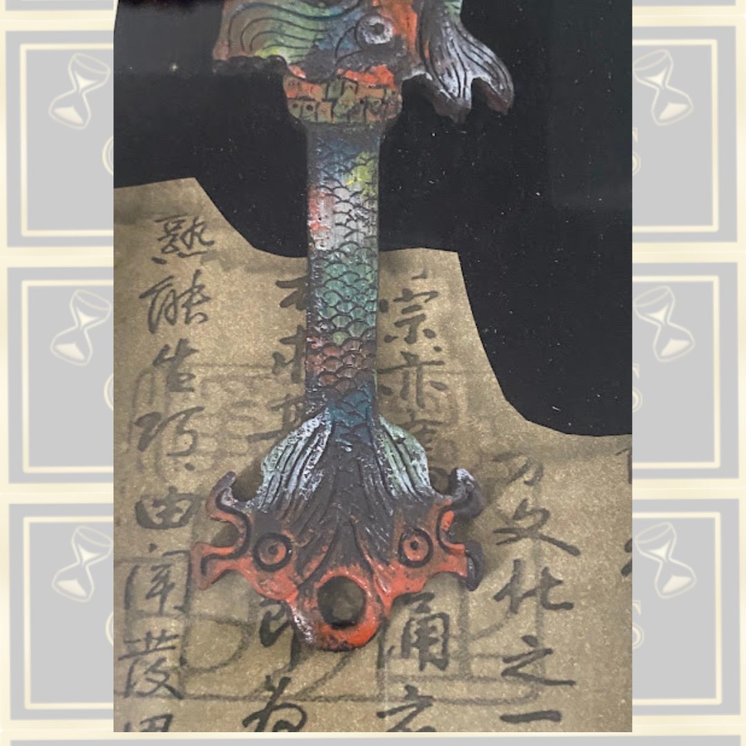 Vintage Traditional Chinese Ceremonial Ruyi Scepter Serpentine dragon