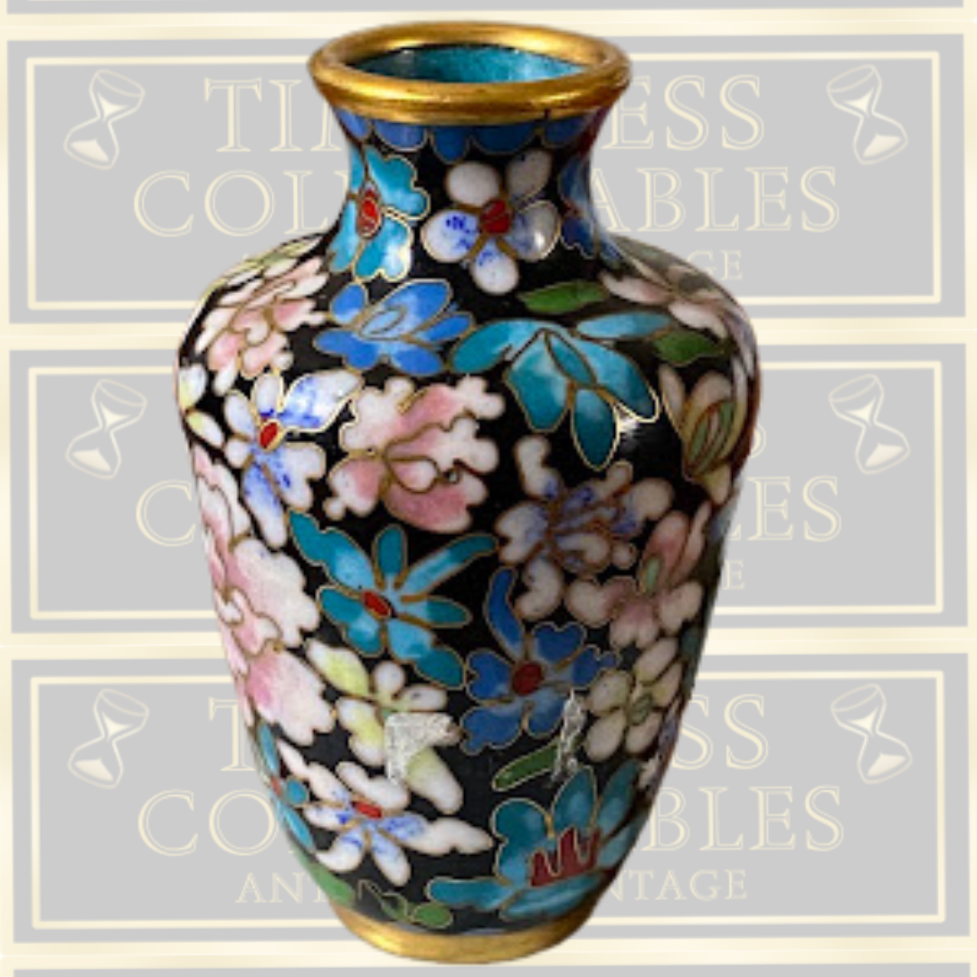 Vintage Chinese Floral Cloisonne Bud Vase